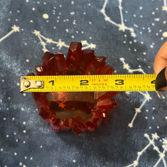 Handmade Blood Red Crystal Resin Trinket & Jewelry Dish - Picture 4 of 4
